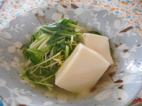 水菜と高野豆腐の煮浸し